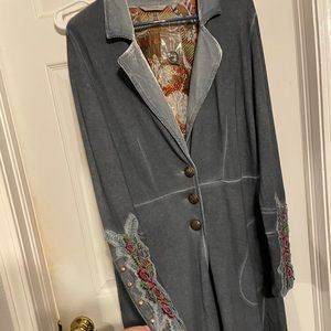 Soft Surroundings Large Blue Embroidered Jacket 💎